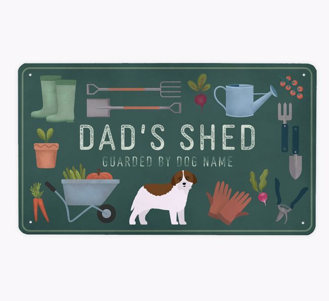 Dad's Shed: Personalised {breedFullName} Metal Garden Sign